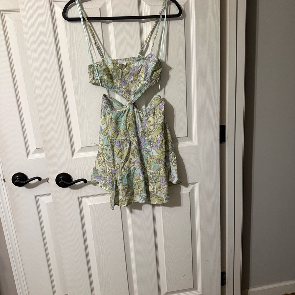 Sky to Moon Floral Cutout Dress with Straps adjustable NWOT